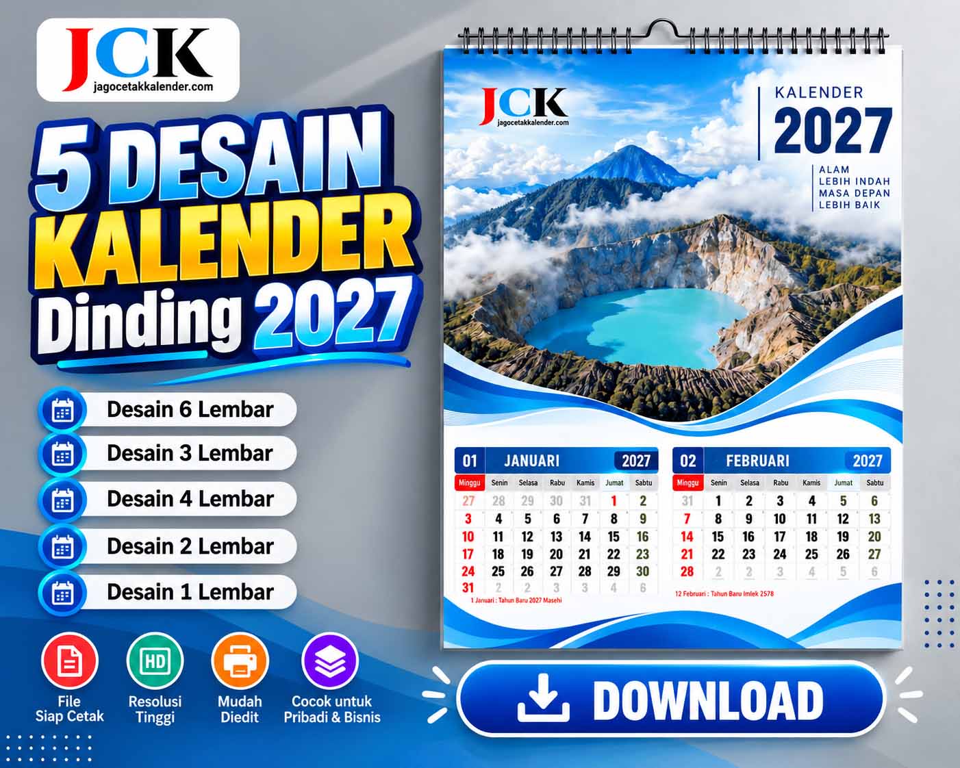 5 Desain Kalender 2027 Download – File CDR – Simpel LENGKAP