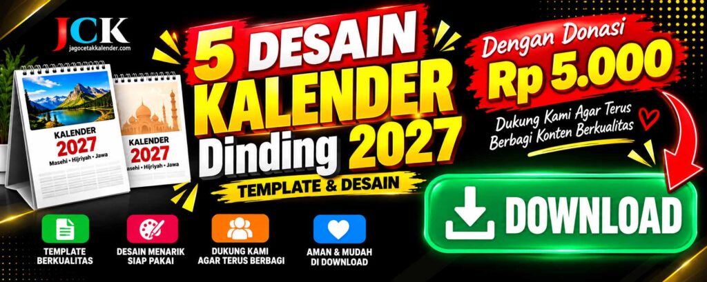 Extra Bonus Download Desain Kalender 2026 CDR